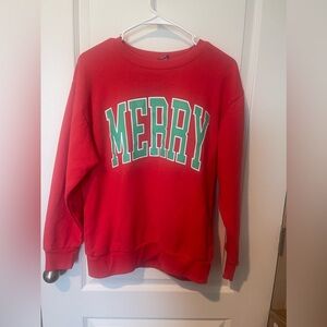 Women’s Size XS Red Christmas Crewneck Sweatshirt.